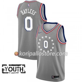 Philadelphia 76ers Jerryd Bayless 0 2018-19 Nike City Edition Harmaa Lasten Pelipaidat Swingman